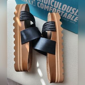 Reef Cushion Vista Hi Sandals - Black Braid - Size 7